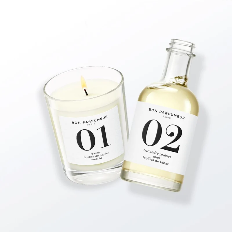 Bon Parfumeur candle 01 and home fragrance diffuser 02