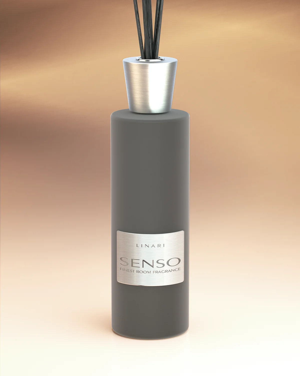 LINARI SENSO diffuser covered in anthracite velvet with brushed aluminium details