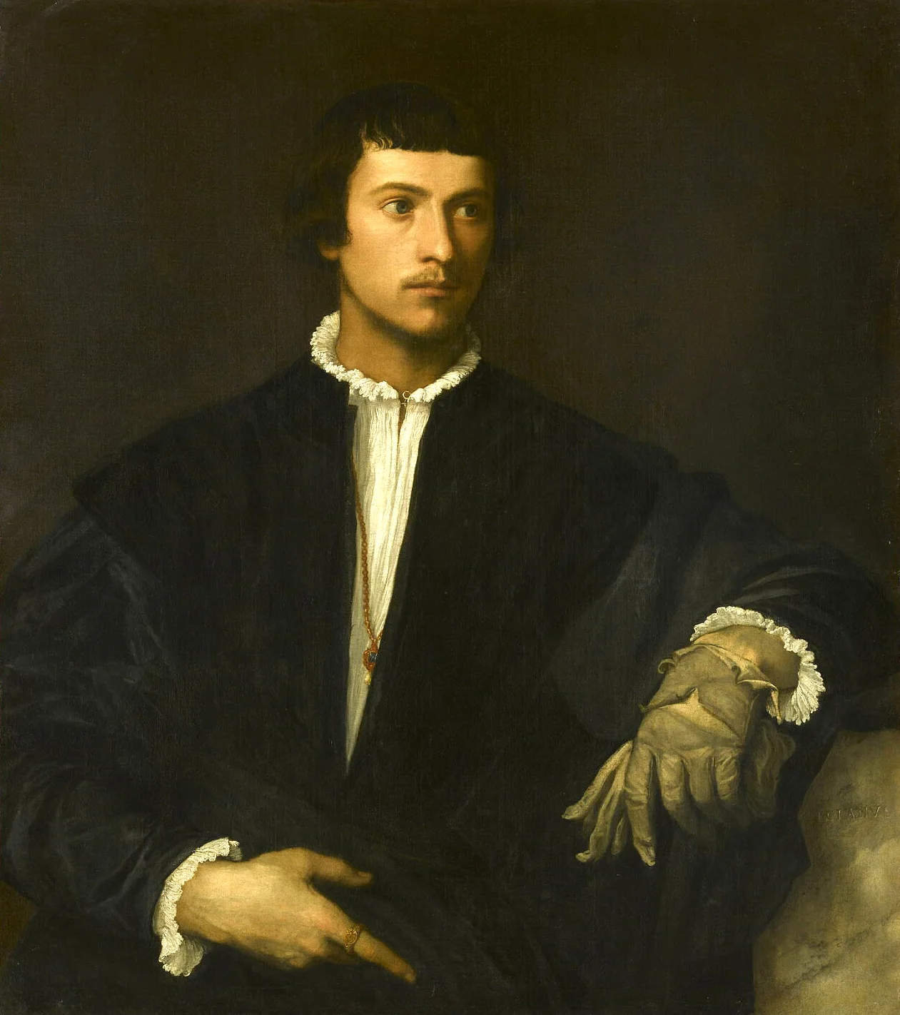 Titian portrait used as the visual reference for MDCI L'Homme aux Gants